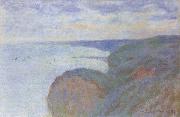Claude Monet On the Cliff near Dieppe,Overcast Skies oil painting artist